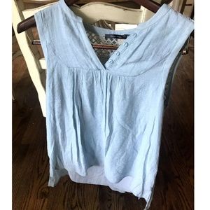 Doe & Rae Blue Lace Sleeveless Top - Medium